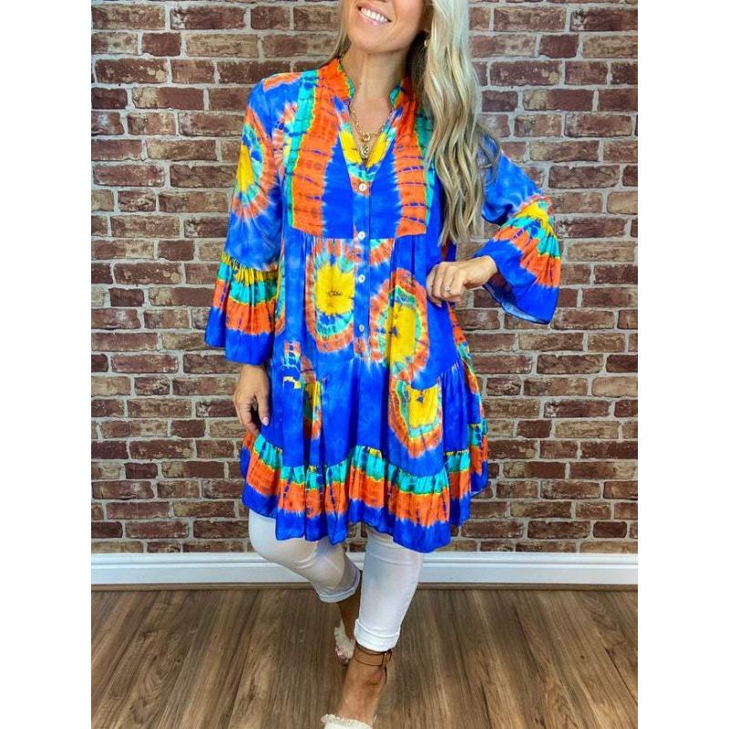 Rochie de damă imprimată de primăvară și toamnă