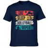 Summer Tshirt Soft Unisex Short Sleeve T Shirt Big Size Teeshirt Eat Sleep Volleyball Repeat Trendy For Unisex Tees Crew Neck Tshirt