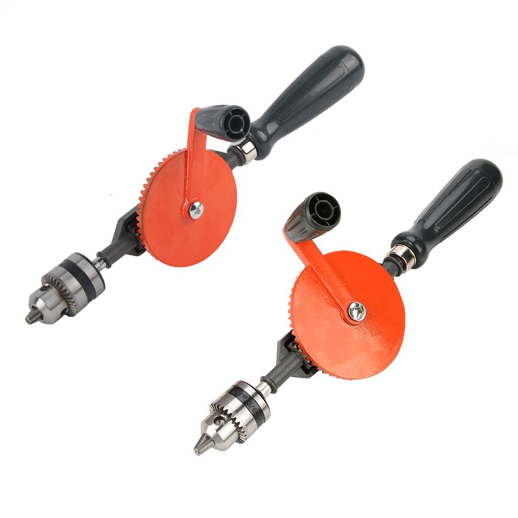 Hand Drill Portable Hand Crank Drill Mini Manual Drill with Double Pinions for Wood Plastic Manual Drill Woodworking Hand Drill