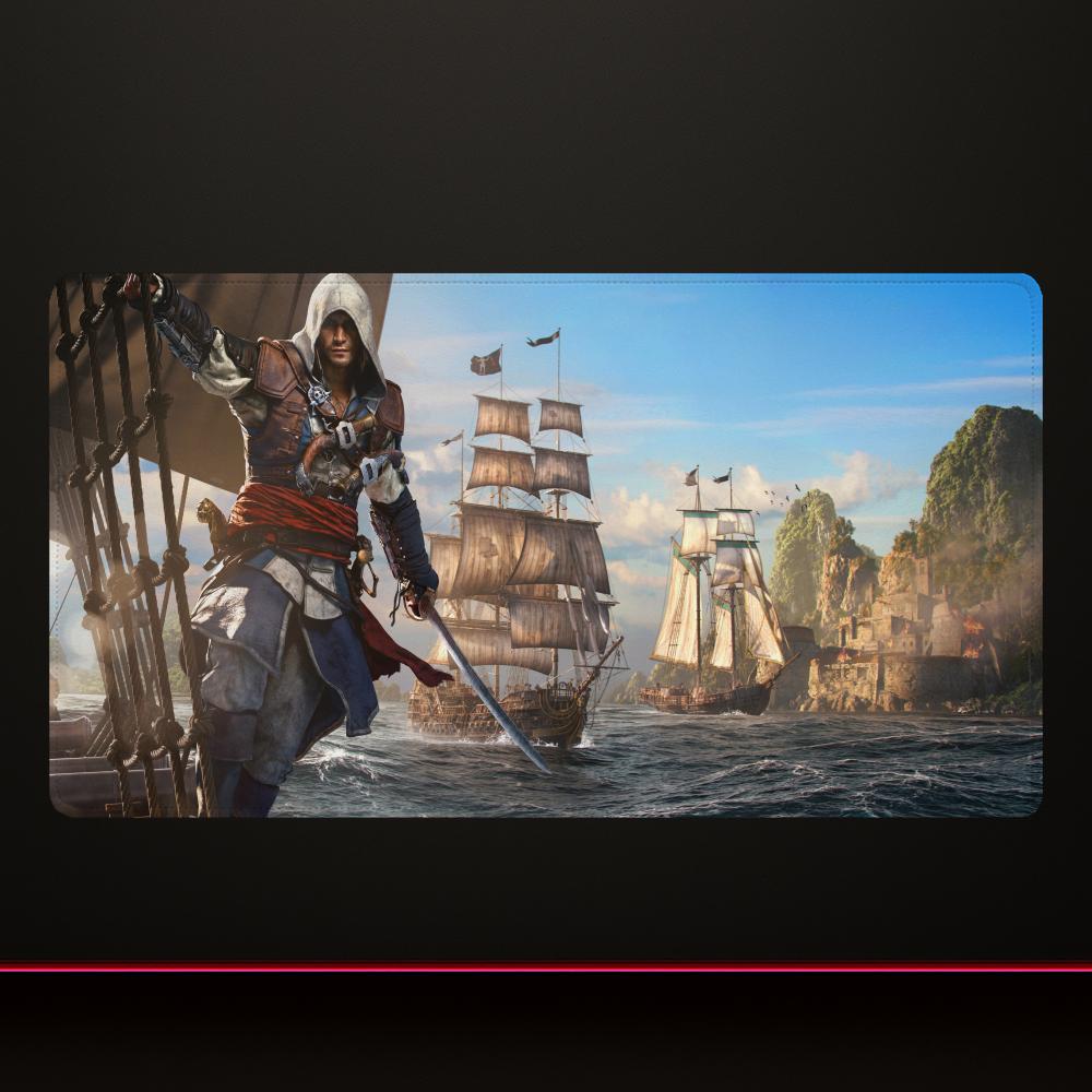 Assassin's Creed Black Flag Mouse Pad Gaming Office Accessories Mousepad Large Game Keyboard Overlock Non-slip Desk Mat Diy