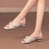 Chunky-heeled One-shoulder Shoes Are Versatile Low-heeled Flip-flops for Women