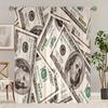 2 pieces of Us dollar bill printed curtains   pole bag curtains   29*64 inches   home decoration   room decoration