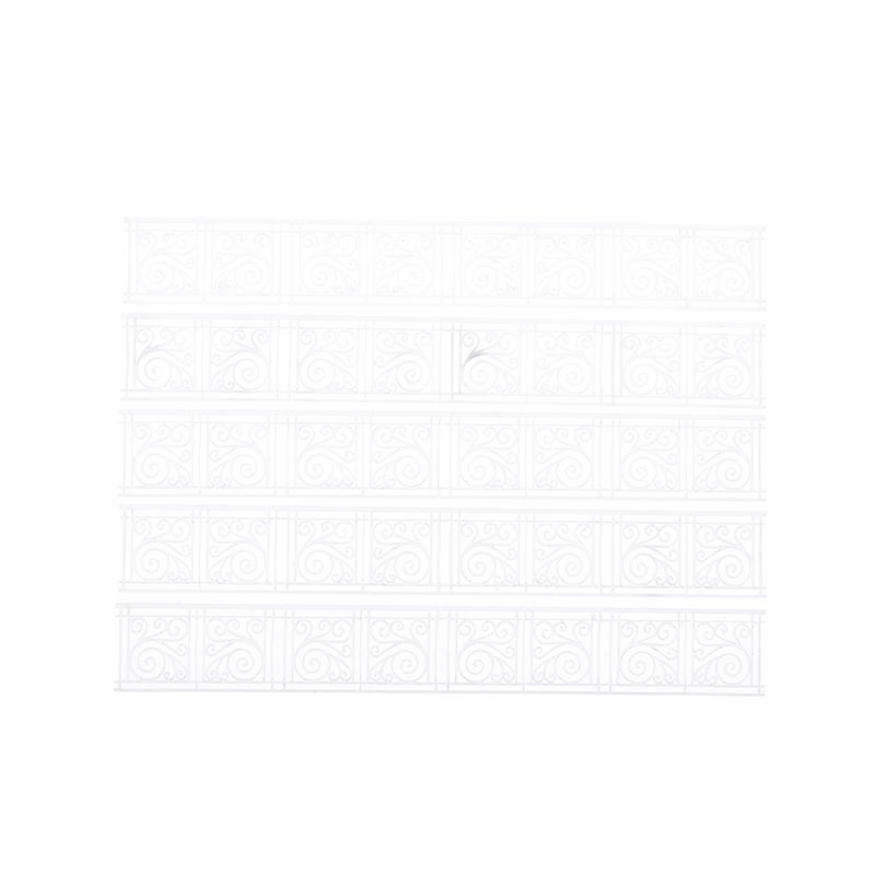5Pcs Plastic Fences Black/White Guardrail Architectural Model Sand Table Landscape Railing Diy Handmade Wall Model Fence