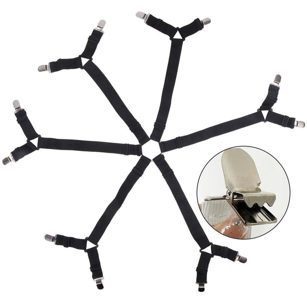 Adjustable Non-Slip Bed and Tablecloth Fasteners, 2-Pack