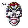 Scary Skeleton Face Masque Day of The Dead Skull Masque, Halloween Sugar Full Festival Costume Supplies Masquerade Party Accessory for Cosplay,