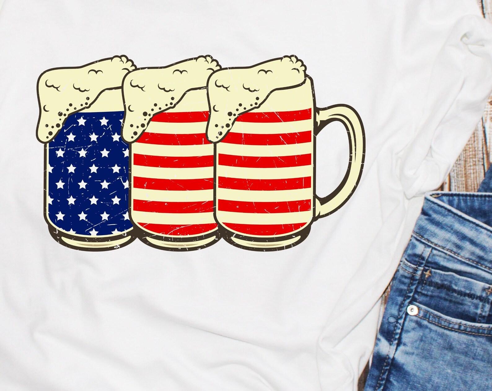 American Flag Beer, patriotic tshirt, USA Flag, beer flag tee, great holiday gift, Made in USA, fun patriotic shirt 4XL