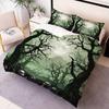 Halloween Bettwäsche-Set Schädel Nebel Wald Verwelkte Bäume Druck Gemütlicher Bettbezug King Queen Twin Größe Geburtstagsgeschenk Schlafzimmerdeko