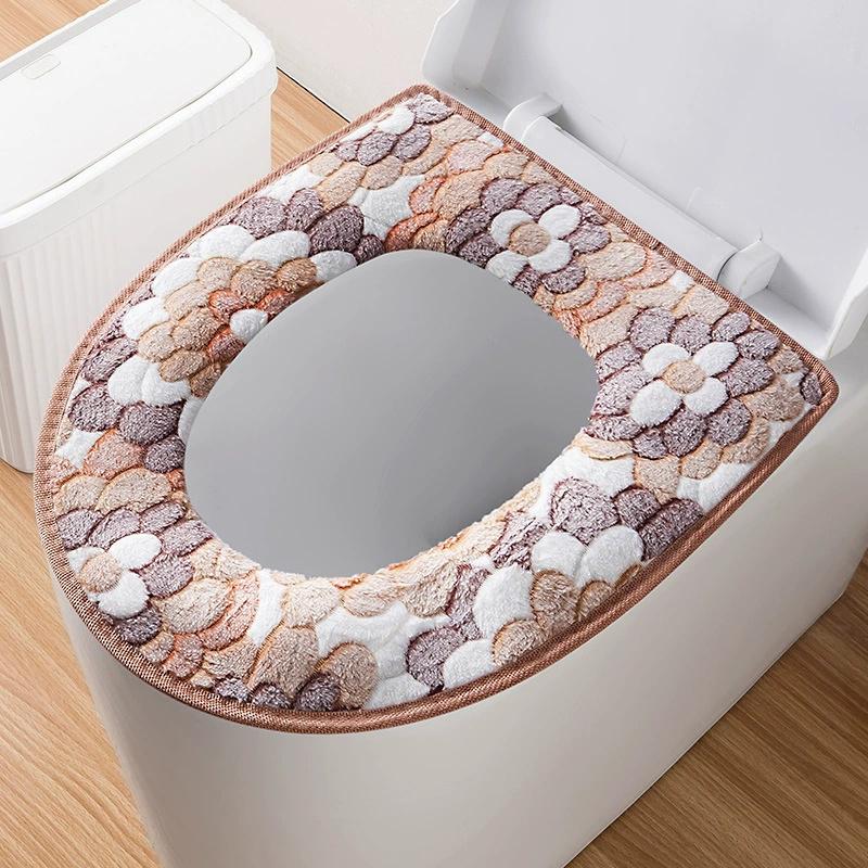 Toilet Cover Plush Seat Waterproof Universal Toilet Ring Washable Bathroom Mat Decorative With Random Color Back Of Seat Cushion