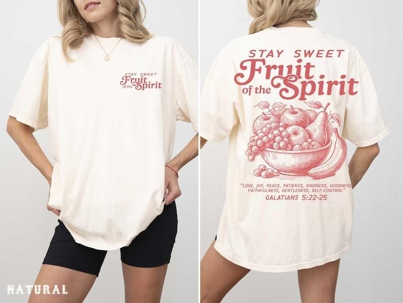 Fruit of the Spirit Shirt Christian Tshirt for Women Men Vintage Faith S3XL Unisex T-Shirt XXL