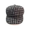 JYL TS DIY Fringed Plaid Octagonal Cap  Newsboy Cap Cotton