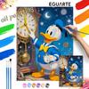Digital Oil Painting Art Kit Donald Duck Clock Starry Night Handmade Coloring Painting Home Decor