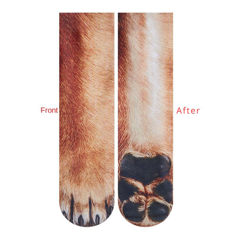 3D Animal Shaped Socks Digital Printed Simulation Socks Cat and Dog Fun and Funny Home Personalized Socks