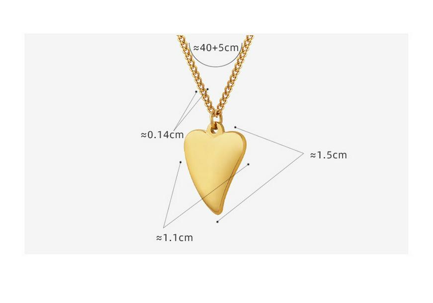 Stylish Heart Pendant Necklace: 18K Gold-Plated Titanium Steel, Cold-Style Clavicle Chain for Women