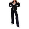 Y2K Striped Zipper Jacket & Sportswear Set for Women - Autumn 2024 Collection