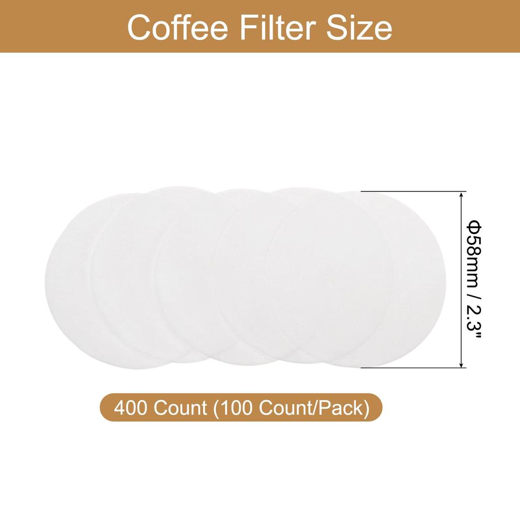 uxcell 400pcs Round Coffee Disposable Paper Percolator Coffee Natural Unbleached Wood Coffee Filters for Drip Coffee White 2.3" Filters, Filters,