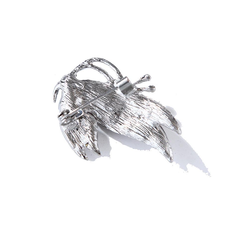 Korean Style Purple Crystal Butterfly Brooch for Women