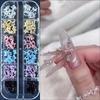 12Grids Small Butterfly Bow Mixed Style Nail Art Decoration Purple/White/Blue Nail Ornaments