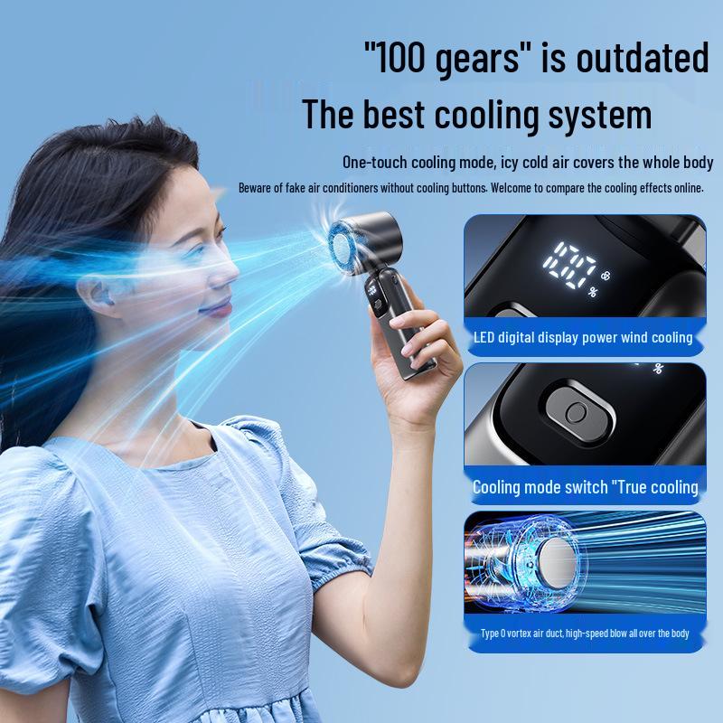 Foldable Handheld Neck Fan with Turbo Cooling and Ice Pack