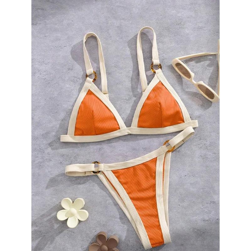 Sexy Spaghetti Strap Bikinis Women Split Swimsuit Beach Vacation Brazil Bikini 2026 All Season Backless Bikinis 2 Piece Set