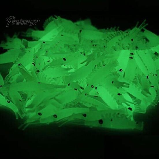20Pcs 4cm Luminous Silicone Artificial Shrimp Fishing Lure Soft Bait Tackle Tool