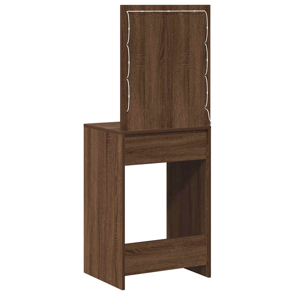 Makeup Table Brown Oak Effect 50 x 41 x 135 cm Engineered Wood