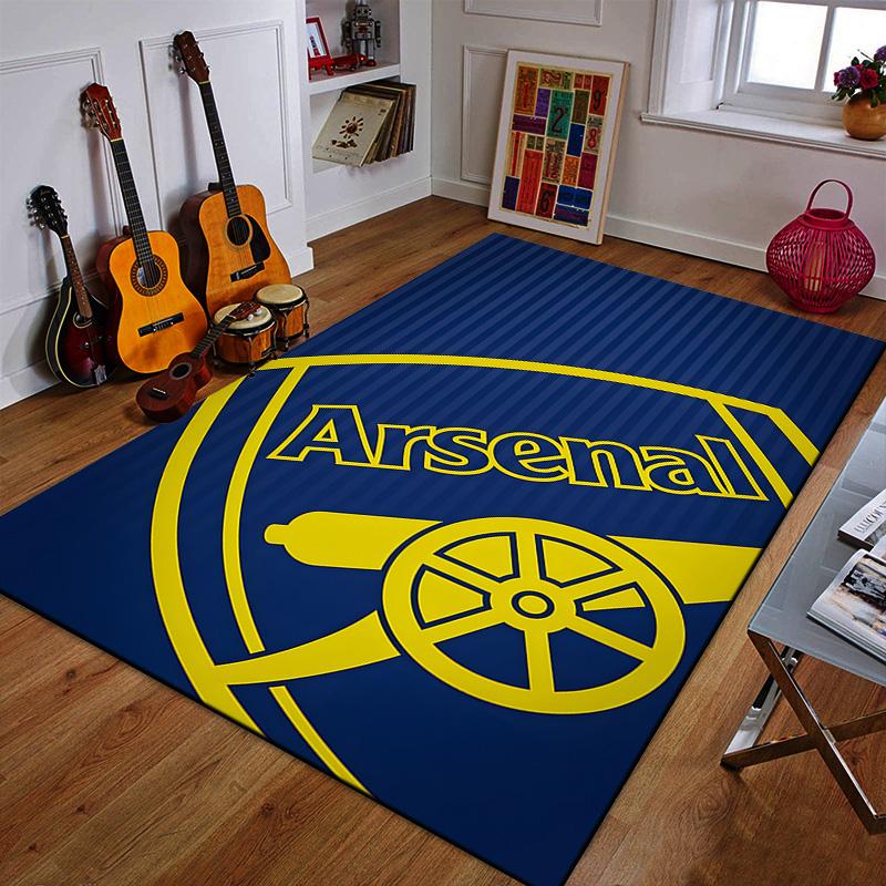 Arsenal Logo with Cannon on Blue Background Patterned carpet a non slip rug suitable for all seasons and any setting, gift