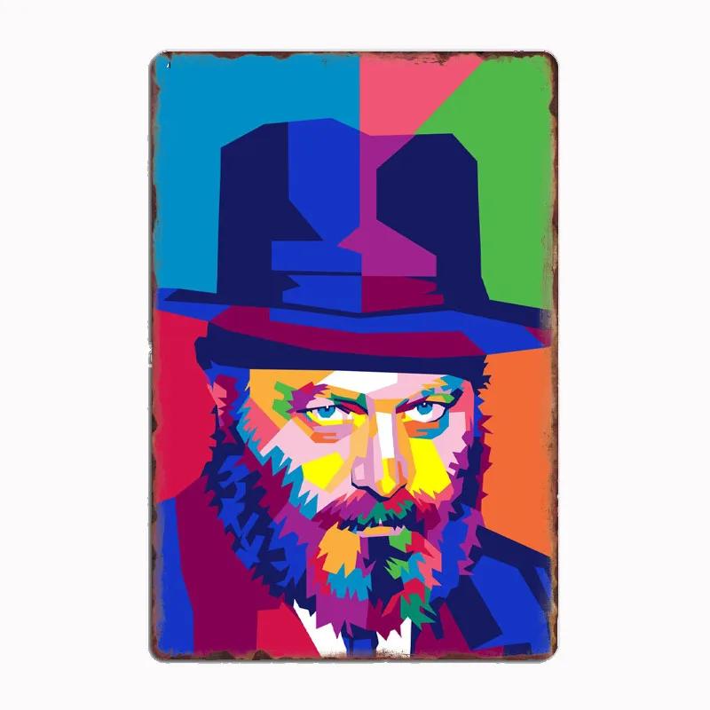 

Menachem Mendel Schneerson Metal Sign Cinema Garage Garage Club Funny Plaques Tin Sign Kitchen Bedroom Cafe Bar Pub Living 20x30cm（7.8x11.8inch）