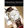 POEDAGAR Luxury Fashion Watch for Man Leather Date Week Casual Quartz Clock Waterproof Luminous Business Watches Reloj