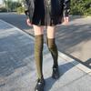 Japanese Women Elastic Over Knee Socks Student Slouch Top Rib Knit Long Stocking