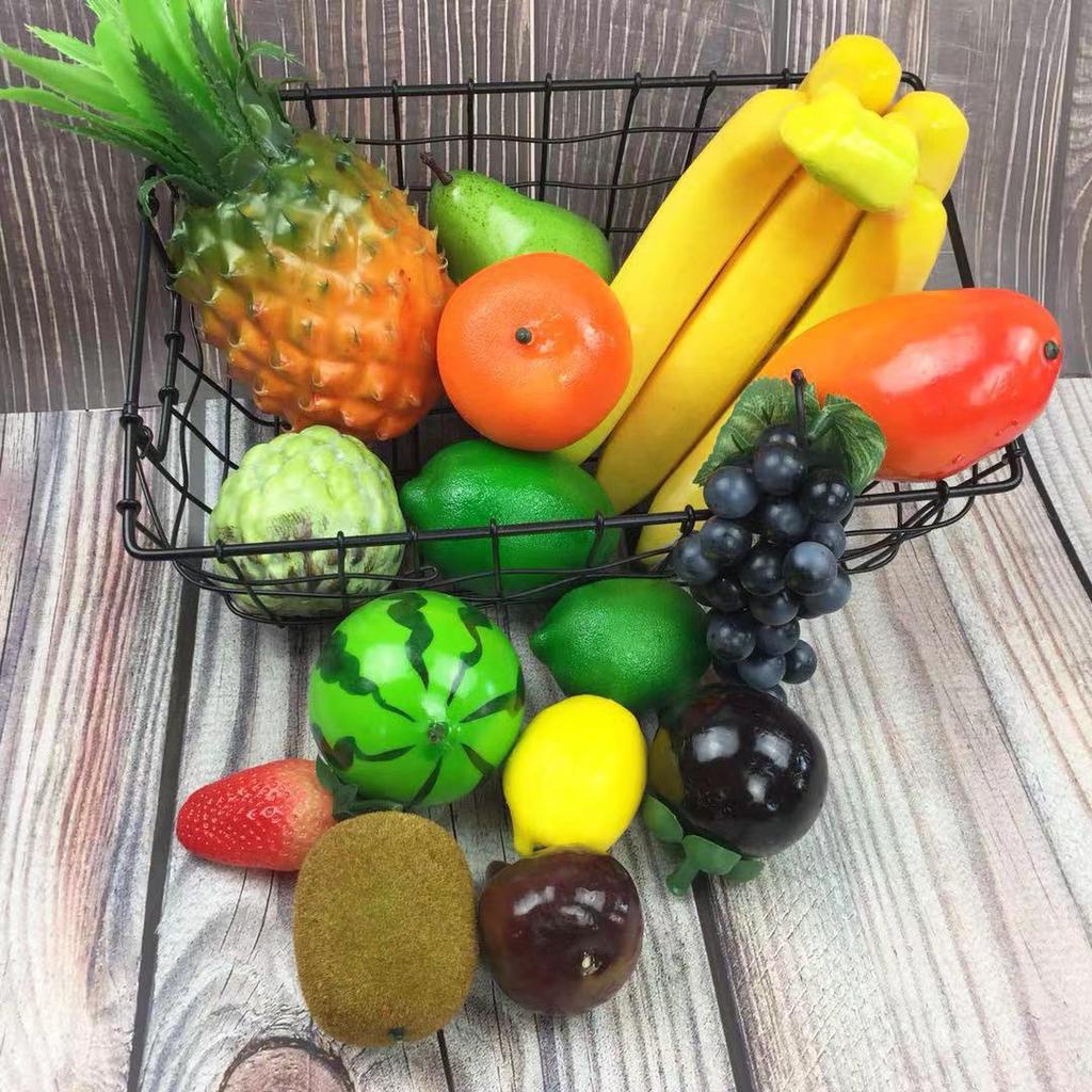 Sztuczny Zestaw Owoców do Fotografii i Wystroju Domu: Jabłko, Banan, Arbuz, Cytryna, Pomarańcza i Więcej