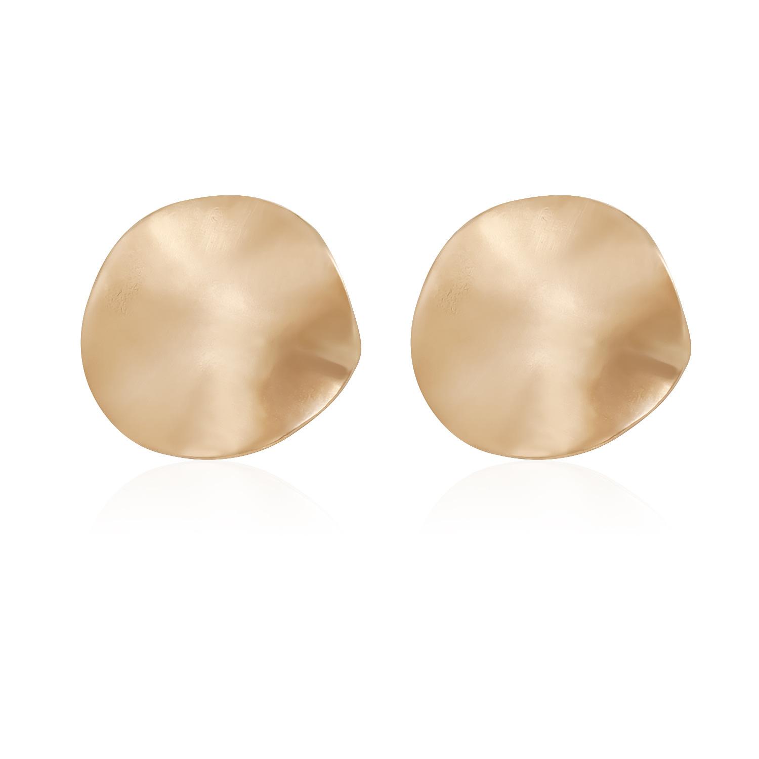 INS retro style exaggerated pleated matte stud earrings irregular design feeling earrings