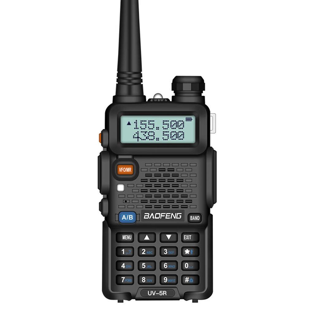 UV-5R 5W Walkie Talkie Interfone VHF UHF Banda Dupla 128 Canais FM Recepção com 2800mAh