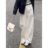 > Aprikot Samt Weite Hosen: Damen Herbst/Winter 2026 High-Waist Warme Gerade Hosen