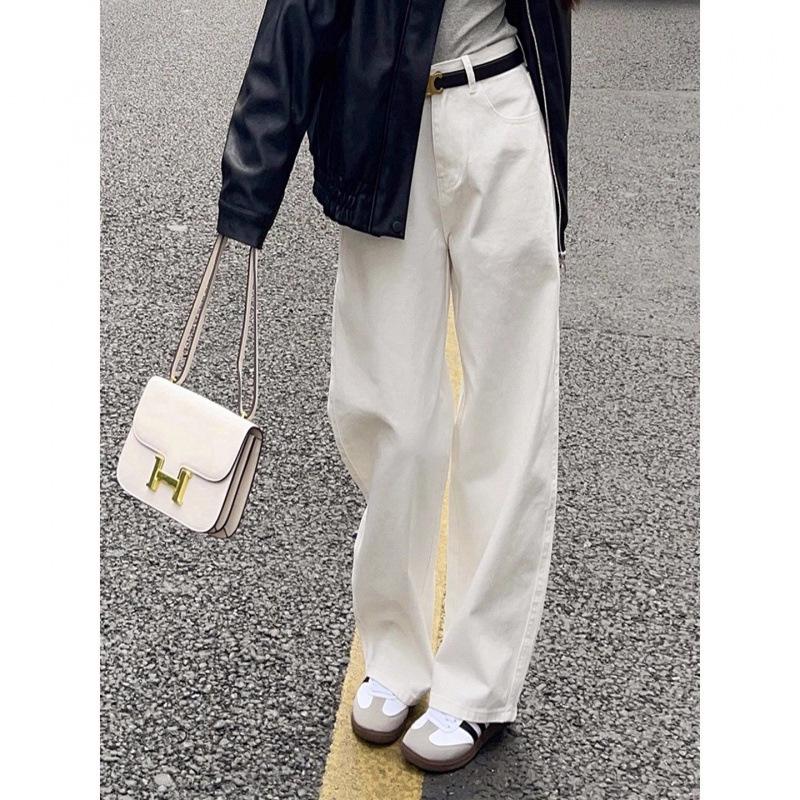 > Aprikot Samt Weite Hosen: Damen Herbst/Winter 2026 High-Waist Warme Gerade Hosen