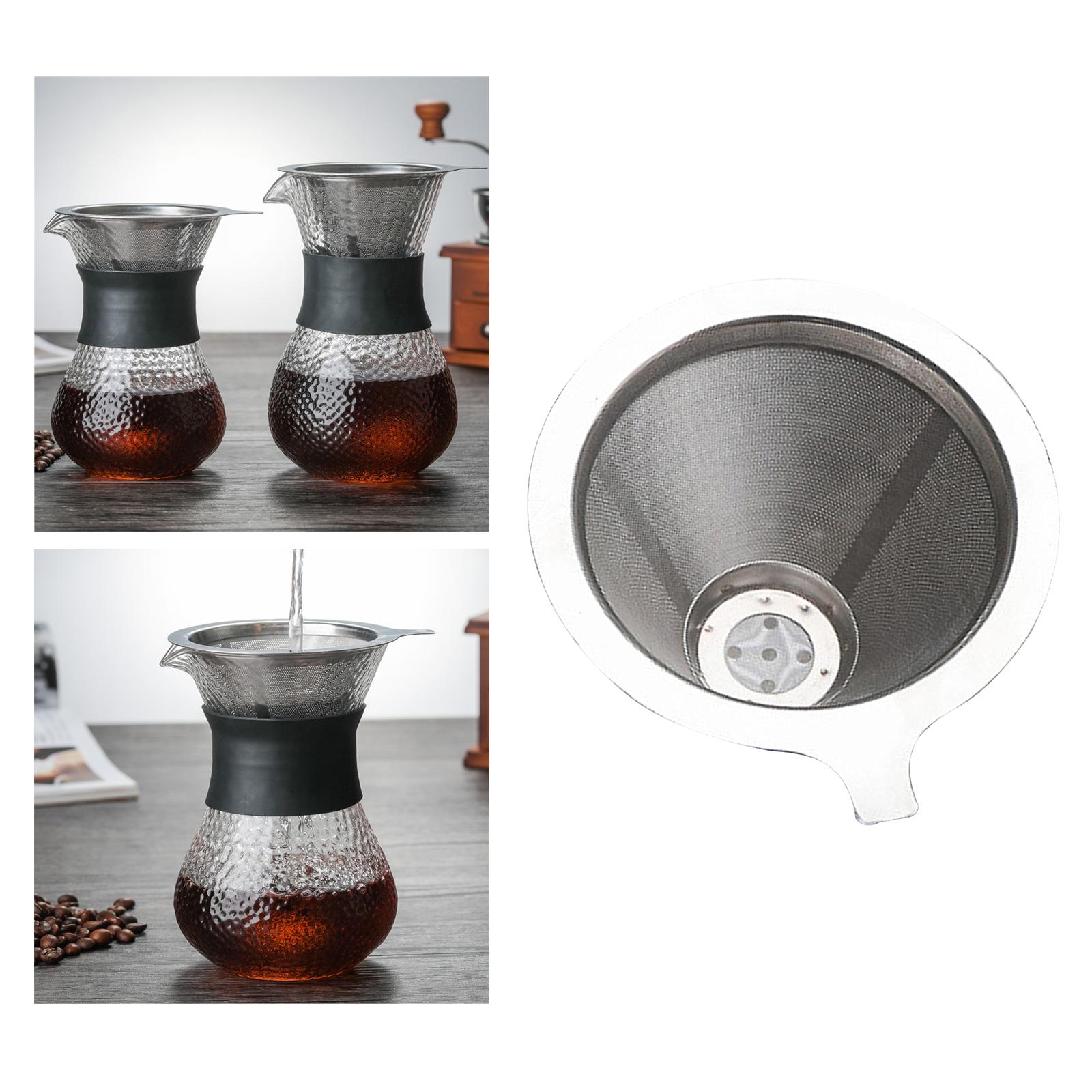 Portable Pour Over Coffee Maker Heat Resistant Hand Brewing Anti-Scald Manual Coffee Dripper Glass Coffee Maker Pot Carafe