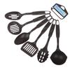 6 stk Nylon Multifunktionel Sort Skovl Ske Suppeske Spatel Sæt Non-Stick Køkkengrej Madlavningsredskaber