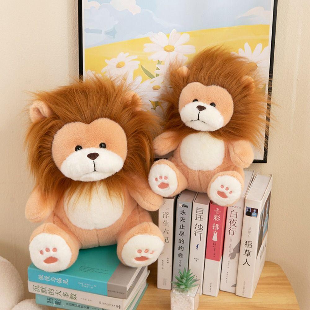 

PP Cotton Lion Plush Toys Soft Forest Animals Stuffed Doll Children Girl 25cm