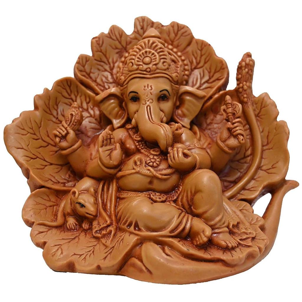 Ganesh Ganpati Bappa (Shoeflower) Idol for Car Dashboard | Living Room | Drawing Room | House Warming | Puja Ghar