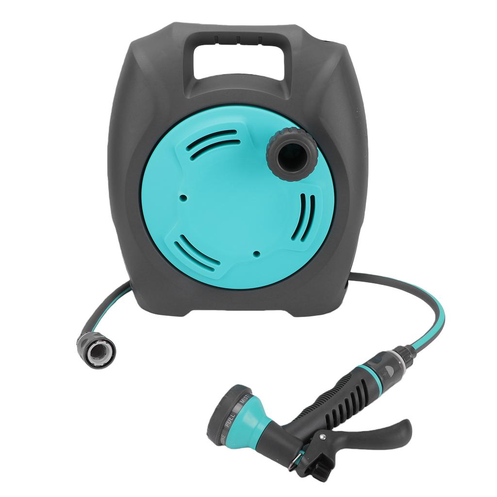 Garden Hose Reel Water Hose Holder Mini Portable Storage Rack with Easy Carry Handle for Outdoor Lake Blue