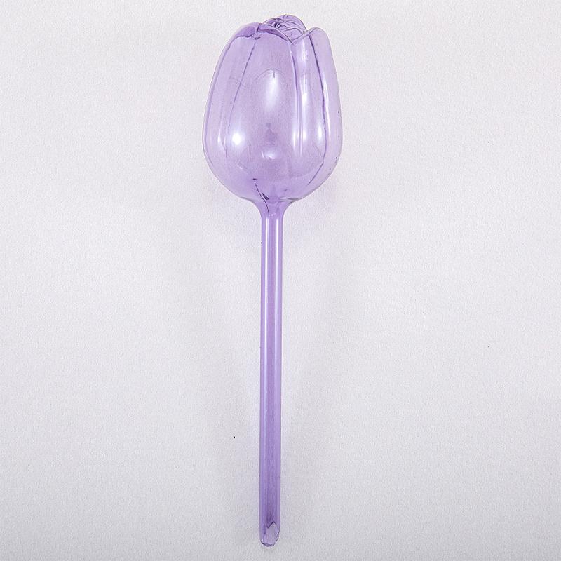 Pink Tulip Shaped Plant Self-Watering Stakes, Clear Plastic Automatic Watering Globes for Indoor & Outdoor Potted Plants