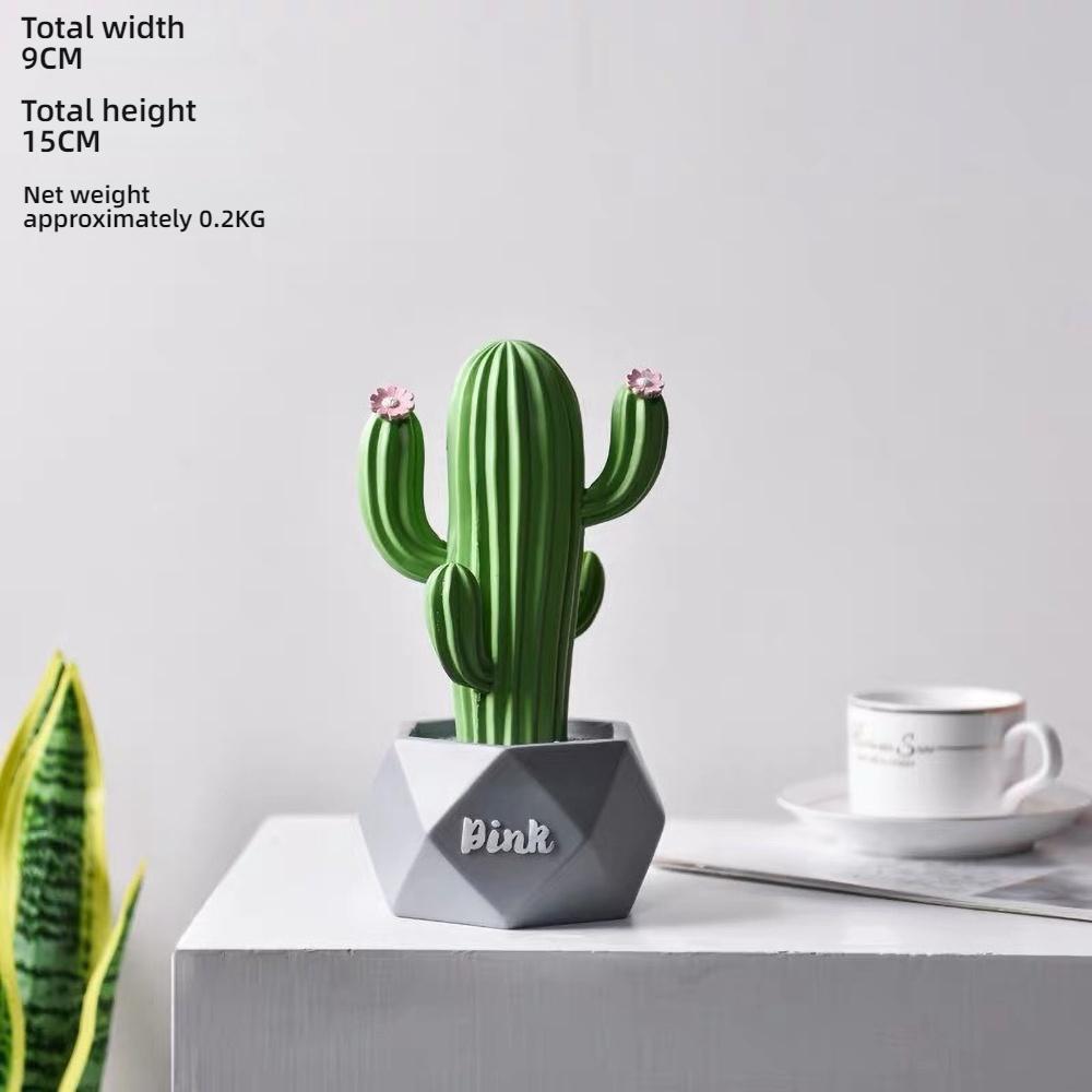 Różowy Kaktus z Żywicy Dekoracja na Biurko - Mini Sukulent Ozdoba dla Dziewczyn, Prezent do Samopielegnacji dla Kobiet Biuro i Dom