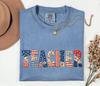 Teacher Shirt | Patriotic Patchwork Floral Americana Tee