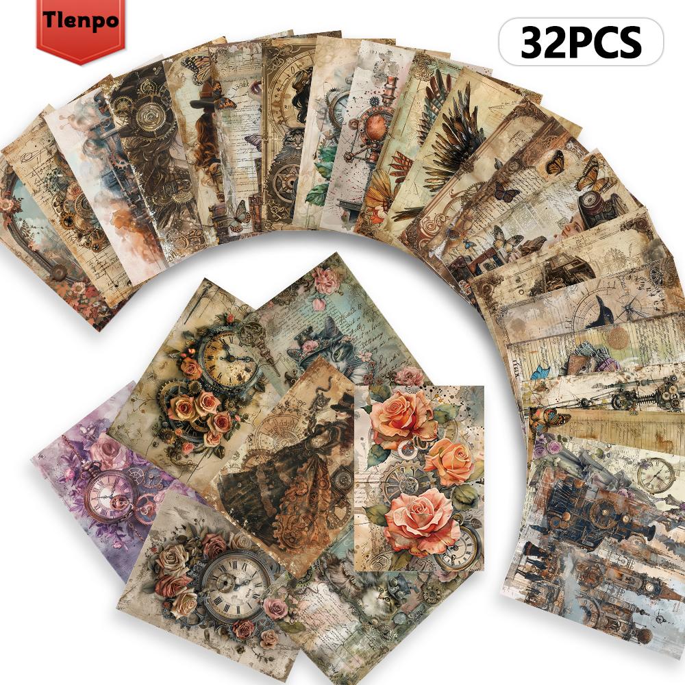 32pcs, Retro Punk Postcard, Mechanical, Birthday/Anniversary Gift, Collectible, Suitable for Gift Giving, Can Be Mailed.