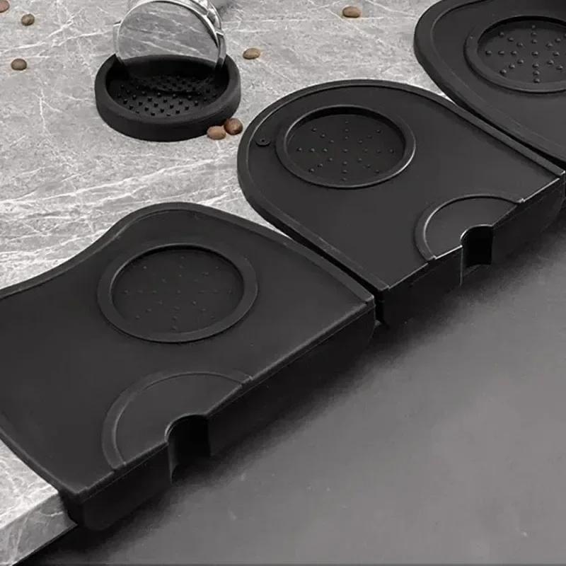Coffee Powder Pad Non-Slip Silicone Tamping Station Espresso Mat for Home Cafe Barista Tools Black Accessories Kitchen Supplies