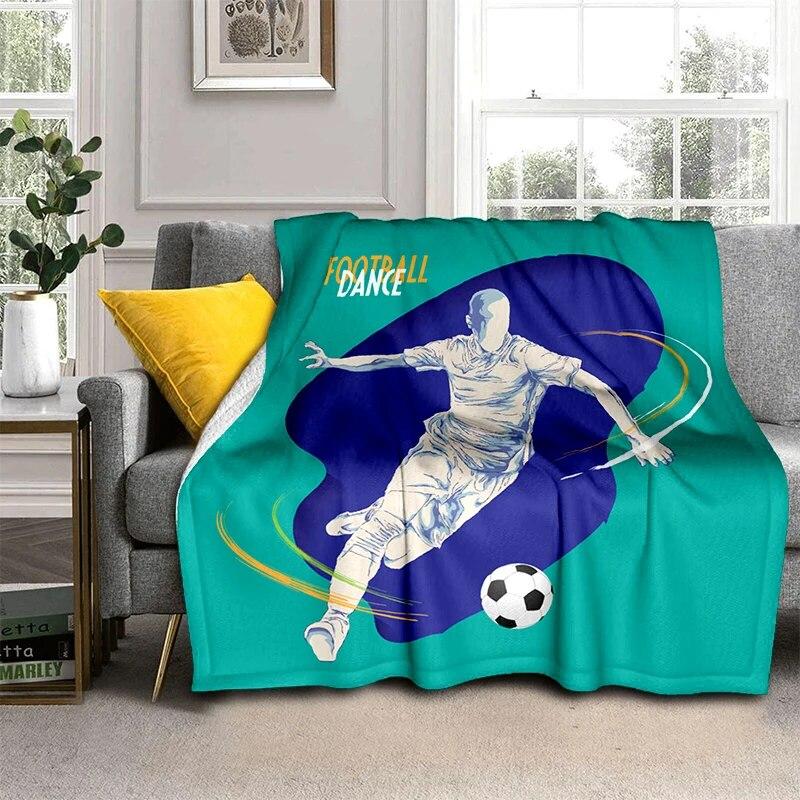 3d fotbal fotbal sportovní silueta vzor manta potah na rozkládací pohovku měkká deka kostkovaná měkká teplá flanel přehazovací deky ventilátory dárek