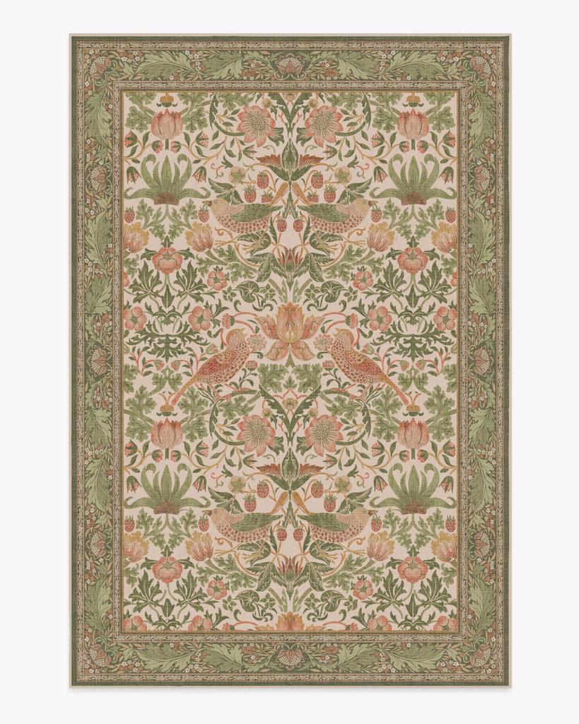 William Morris Strawberry Thief Stein Gold Teppich Klassisches Design Strukturierter Wohnzimmerteppich Kunst Heimdekor Teppich Erdbeerdieb Teppich