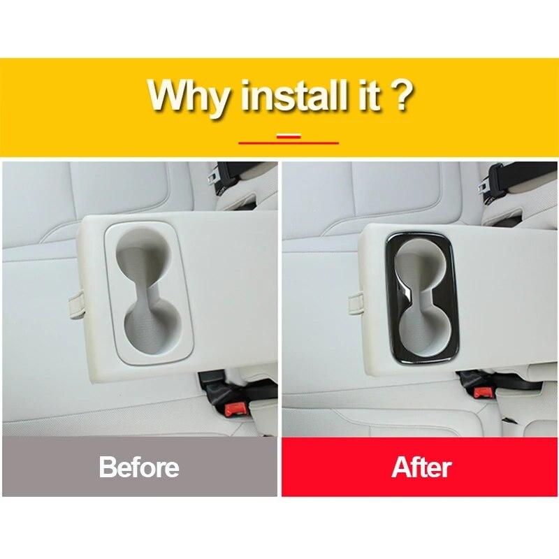 For Hyundai Tucson NX4  2022 2023 Hybrid N Line Car Seat Back Row Water Cup Holder Cover Trim Stainless Steel Accessories