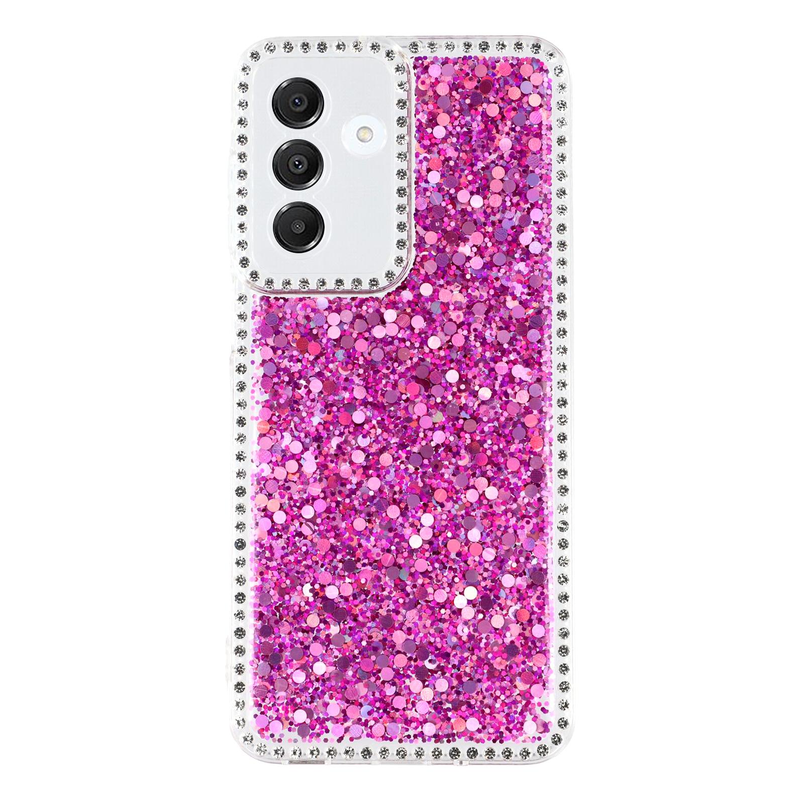 

Чехол для Samsung Galaxy A16 4G/5G, блестящий эпоксидный чехол из ТПУ с краем из страз Purple