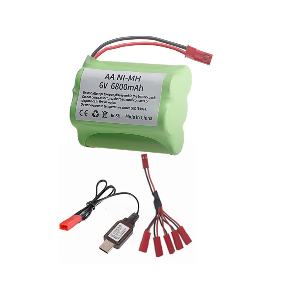 Akumulator 6V 6800mAh z ładowarką Do zabawek RC Samochodów Czołgów Robotów Pistoletów Akcesoriów do zabawek NiMH 5*AA Pakiet baterii 6V