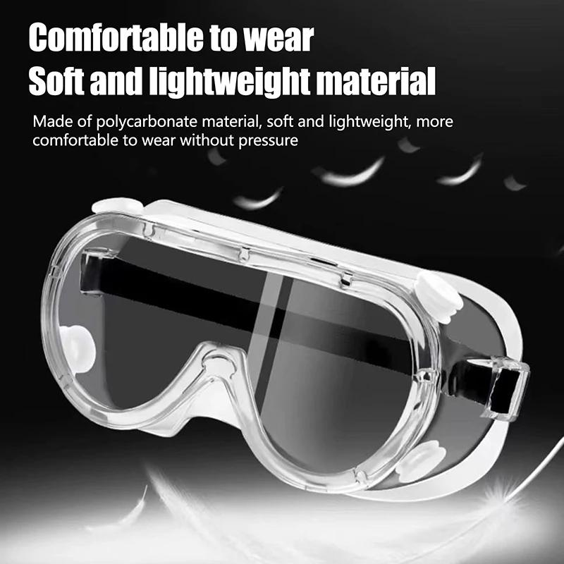 EN166 Certified Scratch-Resistant Transparent Anti-Fog Anti-Static PC Lens Safety Goggles Industrial Construction Chemical
